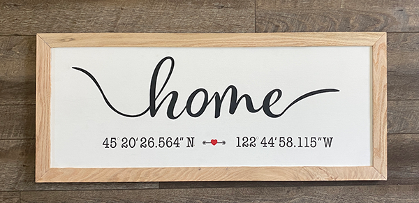 HOME : Graphic Wood Sign